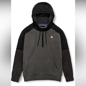 Twitch Quarter Zip Colorblock Hoodie Unisex Size XL Gray Black NWT